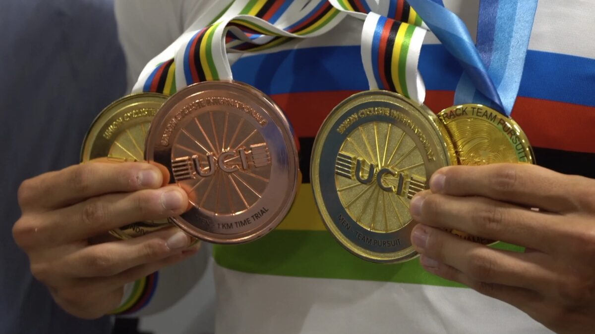 Grande festa alla Autozai Contri per Alessio Magagnotti, doppio oro mondiale su pista