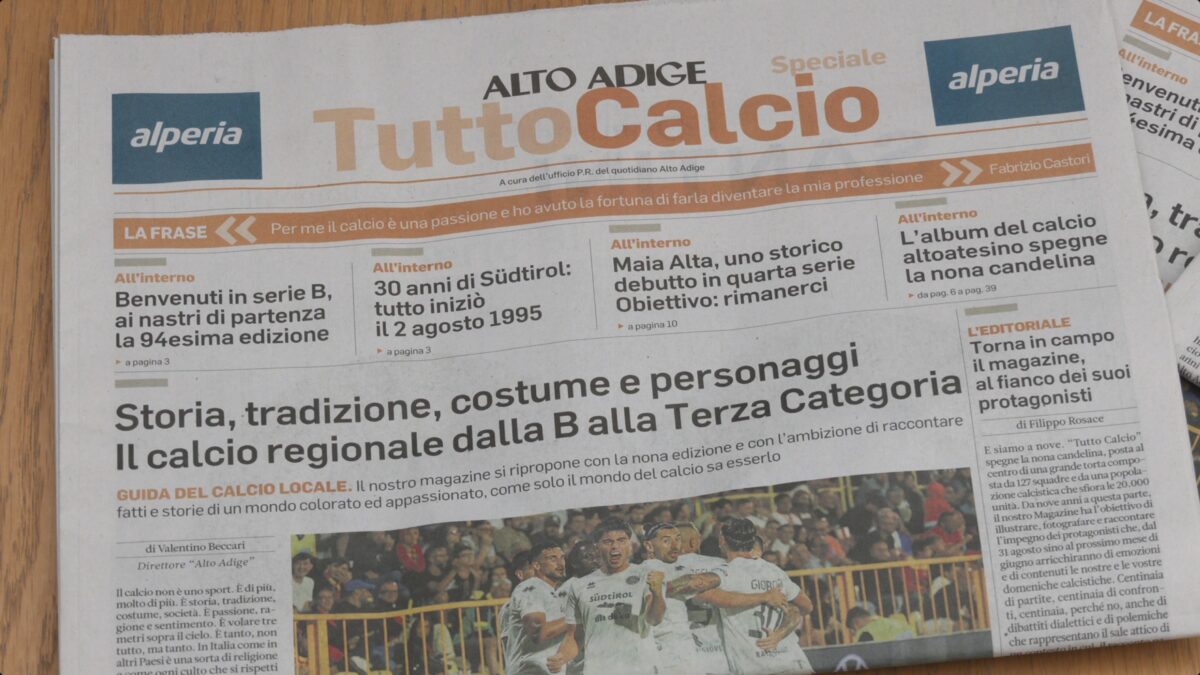 Torna in edicola “TuttoCalcio”, la guida del pallone altoatesino