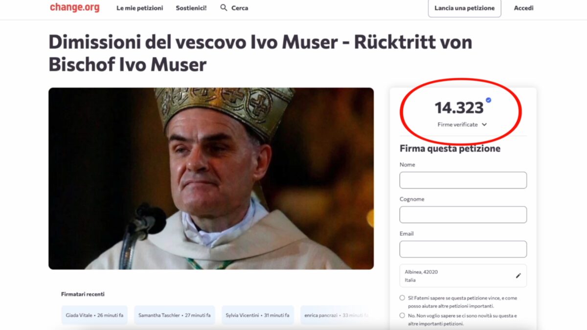 Oltre 14mila firme per chiedere le dimissioni del vescovo Ivo Muser