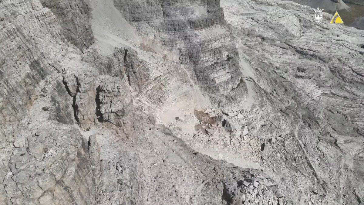 Cima Falkner, ancora centomila metri cubi di roccia a rischio