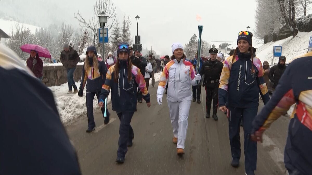 La fiaccola olimpica è arrivata in Val Gardena