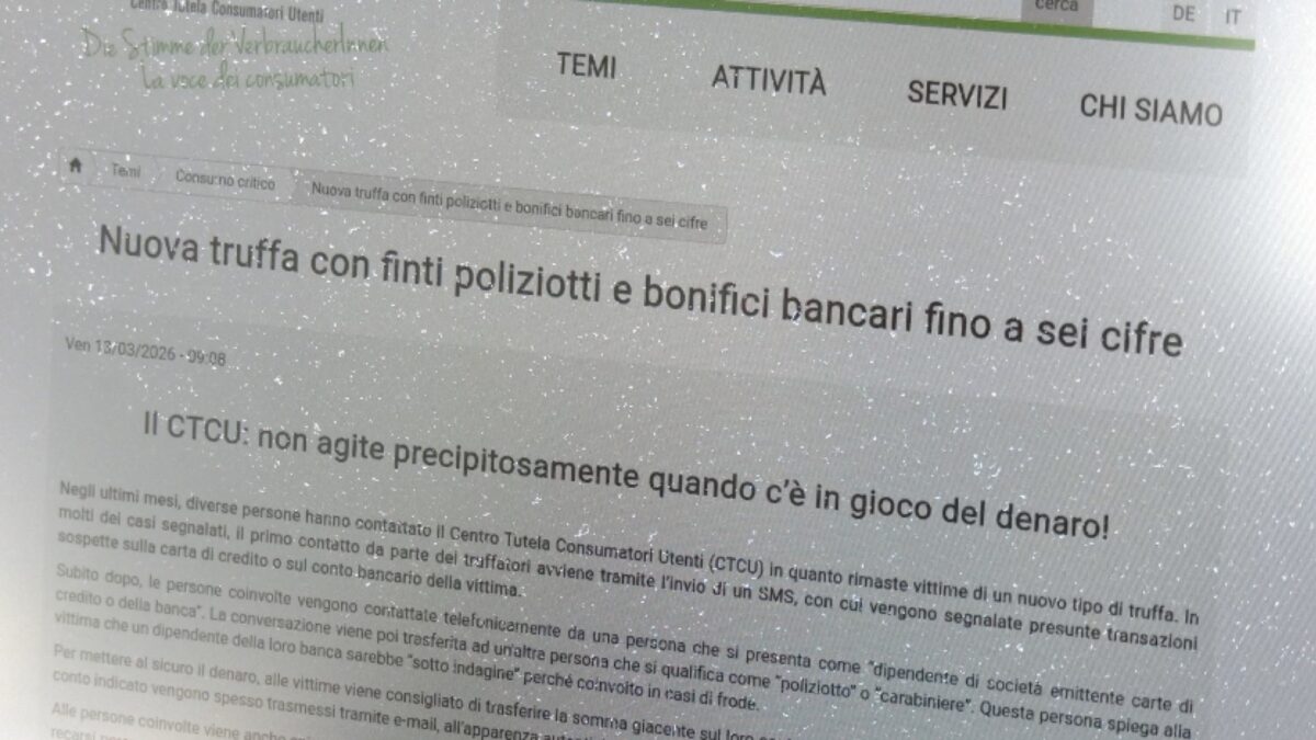 Truffa telefonica con finti poliziotti, diversi altoatesini raggirati