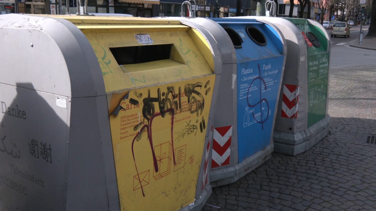 Raccolta differenziata in leggero calo a Bolzano