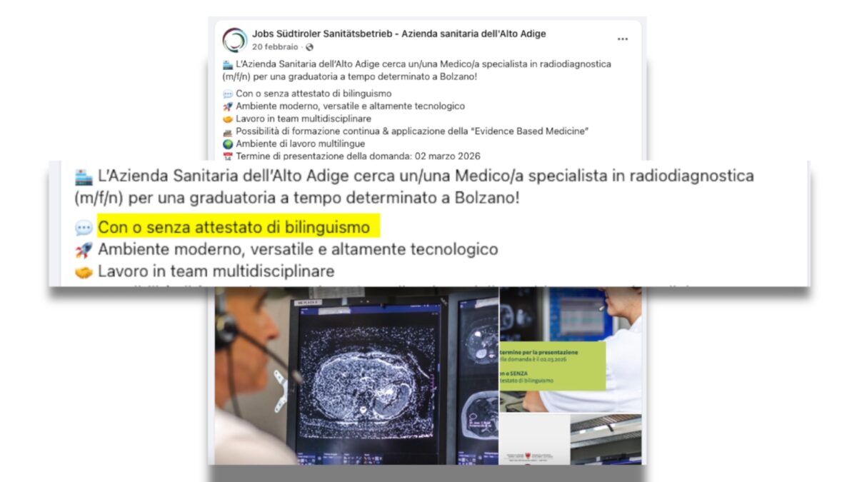 Sanità in Alto Adige: si cercano medici e infermieri “con o senza patentino”
