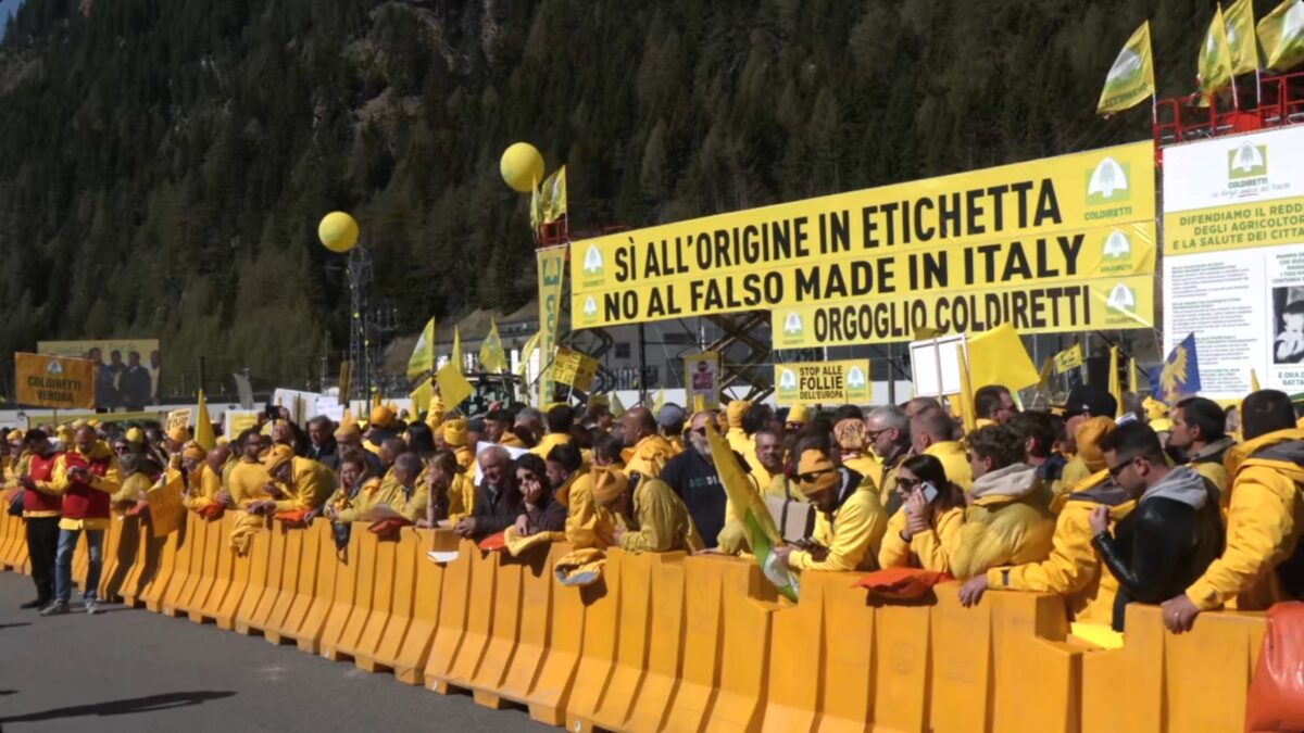 Coldiretti: al Brennero diecimila agricoltori in difesa del Made in Italy